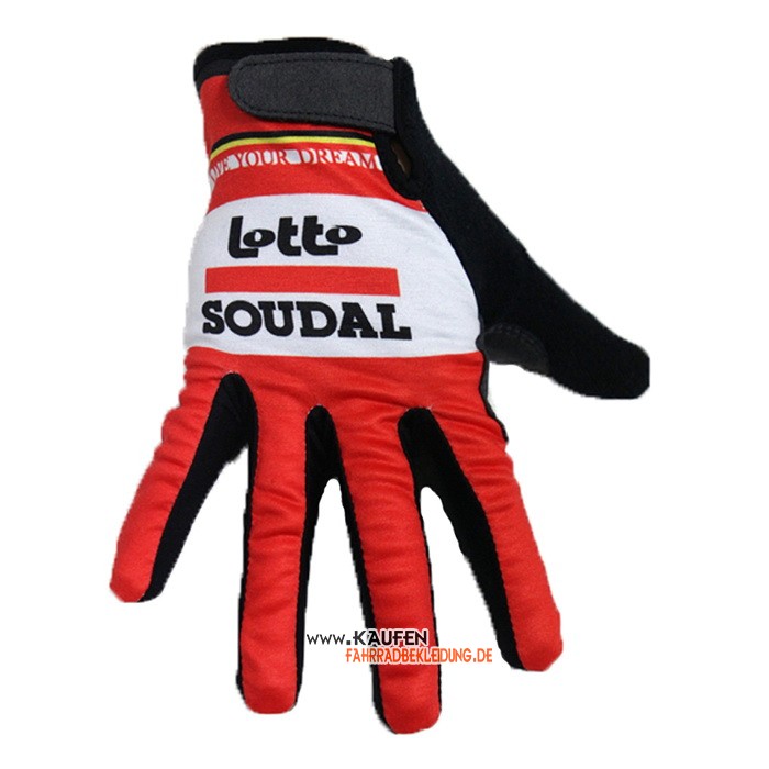 2020 Lotto Soudal Lange Handschuhe Rot Wei